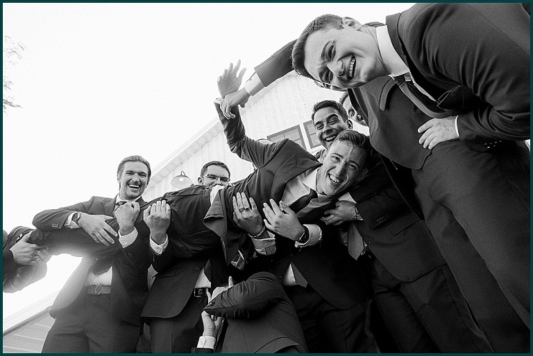 groomsmen in suits black and white in Annapolis Maryland