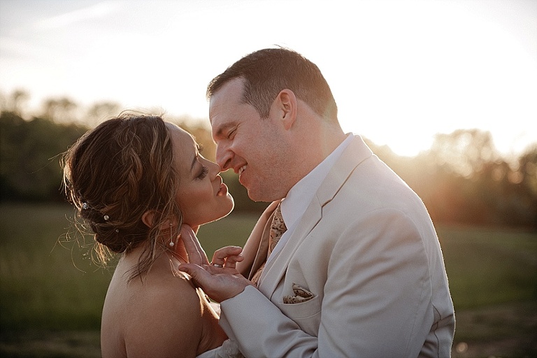 bride and groom kiss wedding photo at Kent Island Resort